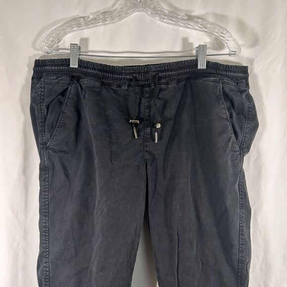 Zara Joggers Women's XL Solid Black Pull On Drawstring Pockets Elastic Waist - Picture 2 of 7